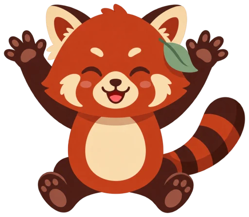 Nori, your red panda focus partner, celebrating your progress
