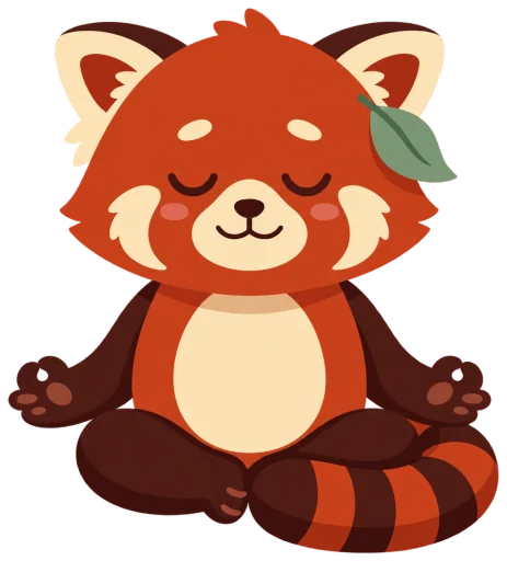 Nori, your red panda focus partner, taking a break